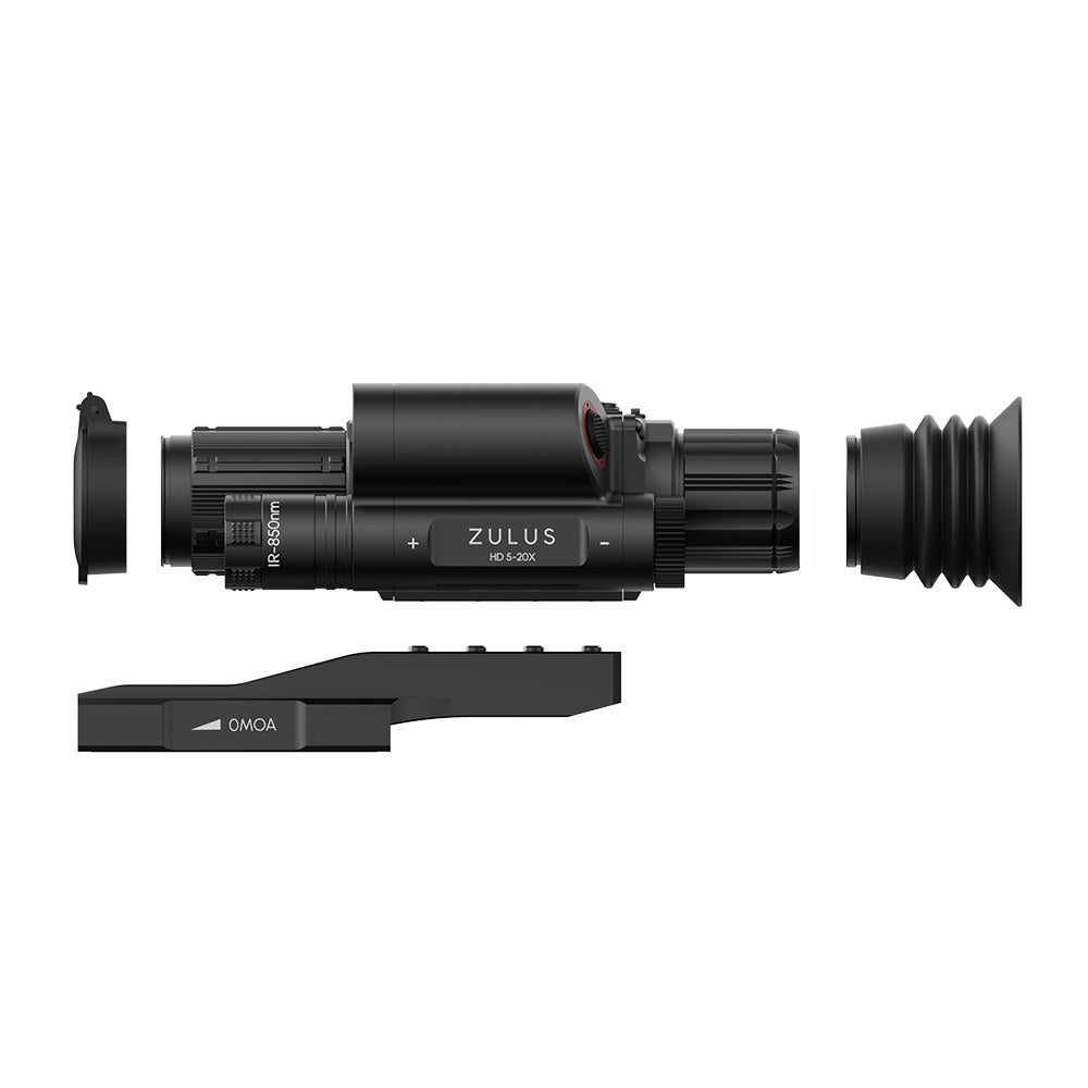 IN STOCK DNT ZHD520R - ZULUS HD 5-20X Digital Night Vision Scope with Laser Rangefinder and Ballistic Calculator